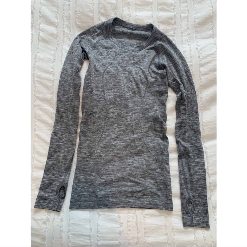 Lululemon Light Gray Swiftly Tech Long Sleeve Top
